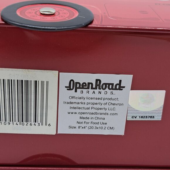 Texaco Chevron Collectible Tanker Rolling Tin Opens Storage Box Red - Picture 9 of 12